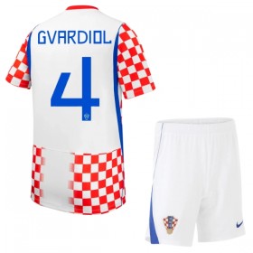 Camisola Croácia Gvardiol 4 Criança 1º Equipamento Mundial 2026 Manga Curta