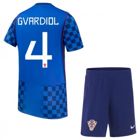 Camisola Croácia Gvardiol 4 Criança 2º Equipamento Mundial 2026 Manga Curta