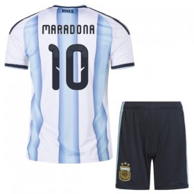Camisola Argentina Maradona 10 Criança 1º Equipamento Mundial 2026 Manga Curta