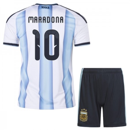 Camisola Argentina Maradona 10 Criança 1º Equipamento Mundial 2026 Manga Curta