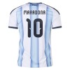 Camisola Argentina Maradona 10 Criança 1º Equipamento Mundial 2026 Manga Curta