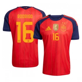 Camisola Espanha 2 Stars Rodrigo 16 1º Equipamento Mundial 2026 Manga Curta