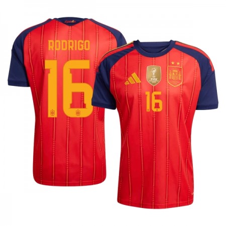 Camisola Espanha 2 Stars Rodrigo 16 1º Equipamento Mundial 2026 Manga Curta Camisola Espanha 2 Stars Rodrigo 16 1º Equipamento Mundial 2026 Manga Curta