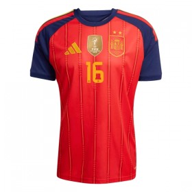 Camisola Espanha 2 Stars Rodrigo 16 1º Equipamento Mundial 2026 Manga Curta