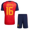 Camisola Espanha 2 Stars Rodrigo 16 Criança 1º Equipamento Mundial 2026 Manga Curta Camisola Espanha 2 Stars Rodrigo 16 Criança 1º Equipamento Mundial 2026 Manga Curta