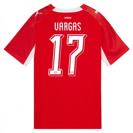 Camisola Suíça Vargas 17 1º Equipamento Mundial 2026 Manga Curta