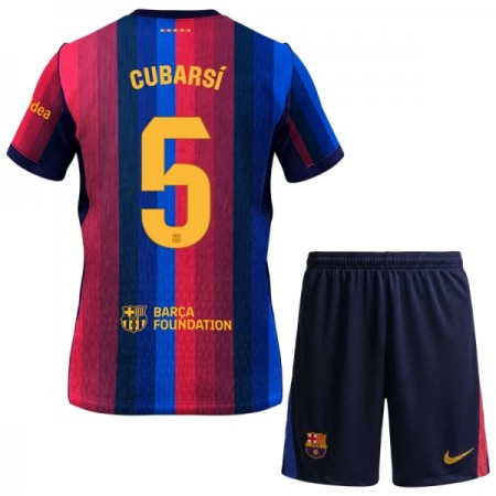 Camisola FC Barcelona Cubarsi 5 Criança 1º Equipamento 2026-27 Manga Curta Camisola FC Barcelona Cubarsi 5 Criança 1º Equipamento 2026-27 Manga Curta