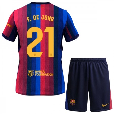 Camisola FC Barcelona Frenkie de Jong 21 Criança 1º Equipamento 2026-27 Manga Curta Camisola FC Barcelona Frenkie de Jong 21 Criança 1º Equipamento 2026-27 Manga Curta