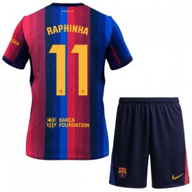 Camisola FC Barcelona Raphinha 11 Criança 1º Equipamento 2026-27 Manga Curta