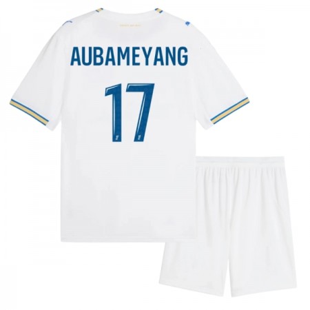 Camisola Olympique de Marseille Aubameyang 17 Criança 1º Equipamento 2026-27 Manga Curta