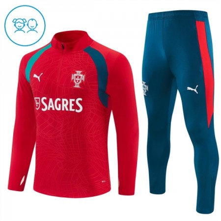 Criança Portugal Quarter-Zip Sweat de Treino 2026-27 Vermelha