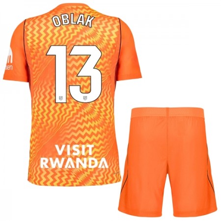 Camisola Atlético Madrid Oblak 13 Guarda Redes Criança 2026-27 Laranja Manga Curta